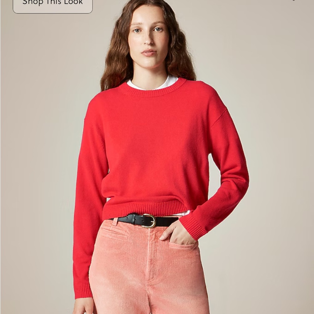 J. Crew Vibrant Pink Crew Neck Cashmere Sweater
